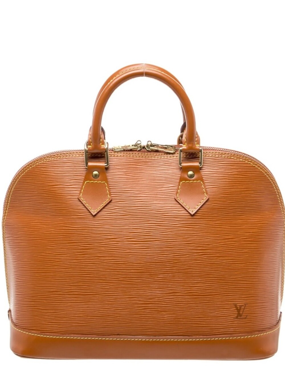 Louis Vuitton Tan Epi Leather Alma Satchel Purse Bag Gorgeous